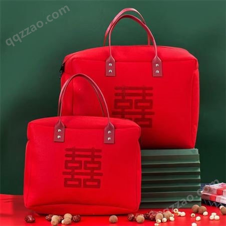 结婚喜糖袋礼盒 ，礼品袋，带拉链红色袋子加厚大容量婚庆袋伴手礼