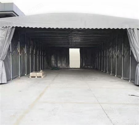 户外大型仓库推拉雨棚 折叠收缩遮阳篷 物流仓储工地临时蓬