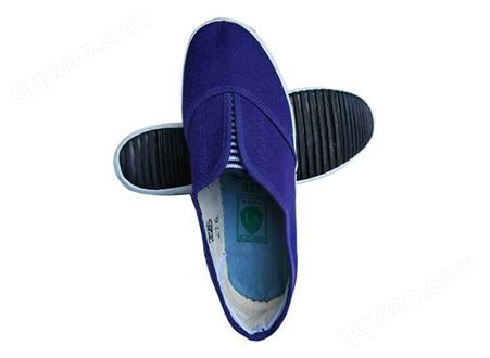 双安 防静电蓝色布面胶鞋透气耐磨工作鞋劳保鞋实验室